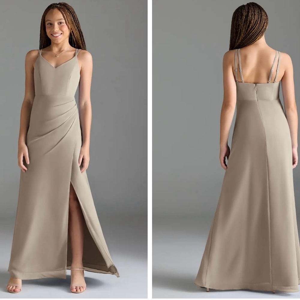 Azazie Tan Sleeveless Gown with Sweetheart Neckline(ONLY WORN ONCE)